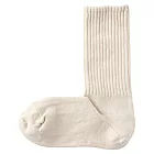 [MUJI 無印良品]女絲皮馬棉螺紋直角短襪柔白