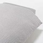 [MUJI 無印良品]柔舒水洗棉格紋被套/S/灰色/單人