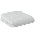 [MUJI 無印良品]棉變化織細橫紋薄被/S/米色×藍色/單人