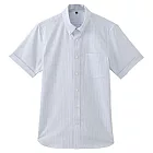 [MUJI 無印良品]男有機棉牛津抗皺短袖襯衫S淺藍
