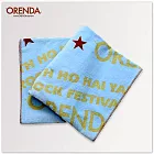 ORENDA 字母圖案長纖維吸水海灘巾FREE水藍