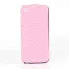 COOSEN iPhone 5 鱷魚紋真皮皮套-商務系列粉紅