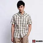 【美國X GAMES】純情時尚短袖格子襯衫-男(帥中黃)M帥中黃-M