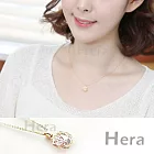 【Hera】赫拉 韓國飾品鏤空山茶花水鑽項鍊/鎖骨鍊(玫瑰金)