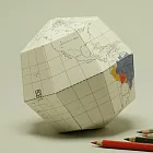 geografia_earth』s axis, 地軸23.4度可塗色紙製地球儀(S size)(英/日語版)