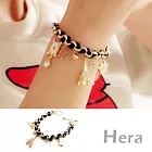 【Hera】赫拉 韓國飾品皮質編織垂墬鐵塔愛心手鍊(三色任選)炫眼黑