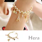 【Hera】赫拉 韓國飾品皮質編織垂墬鐵塔愛心手鍊(三色任選)氣質白
