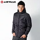 【美國 AIRWALK】簡雅純色連帽鋪棉外套-男M丈青-M