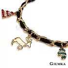 【GIUMKA】聖誕佳節麋鹿 聖誕樹手鍊 精鍍正白K MB00643金色