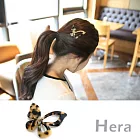 【Hera】赫拉 豹紋鏤空水鑽蝴蝶邊夾/髮扣/髮夾(二色任選) 淺咖啡