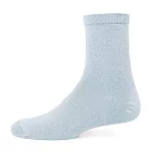 【 PuloG 】素色純棉細針短襪-粉藍