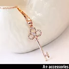A+ accessories 韓劇 同款水晶鑲鑽縷空鑰匙鎖骨鍊 (金色)