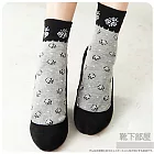 【靴下部屋】韓國製˙薔薇花之舞棉質短襪-灰底色