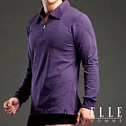 ELLE HOMME 男POLO長袖衫-氣質紳士風 (紫色)_L