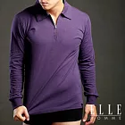 ELLE HOMME 男POLO長袖衫-氣質紳士風 (紫色)_XL