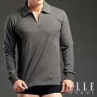 ELLE HOMME 男POLO長袖衫-氣質紳士風 (灰色)_M