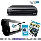 任天堂 Wii U 32G 黑色豪華版日規主機+任天堂樂園 Nintendo Land 贈Wii U GamePad 螢幕保護貼