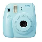 FUJIFILM instax mini 8 拍立得相機(公司貨)+空白底片+彎彎相片本+硬殼包+專用自拍鏡(隨機出貨不挑色)-藍色