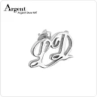 【ARGENT銀飾】「純銀-英文1-2字-耳針款」純銀刻字耳環