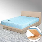 《Homelike》諾雅5尺掀床組+獨立筒床墊-雙人-白橡木紋