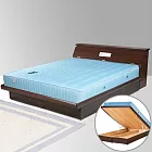 《Homelike》席歐5尺掀床組+獨立筒床墊-雙人-胡桃木紋