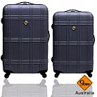 Gate9 經典蘇格蘭紋系列ABS輕硬殼旅行箱/行李箱/登機箱兩件組28+24其他酷灰色