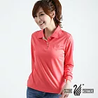 【遊遍天下】MIT台灣製女款抗UV吸濕排汗POLO長衫(L101)M粉桃紅