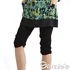 台灣布料【Gennie』s奇妮】流行皺褶造型孕婦七分褲(G4W52)S黑