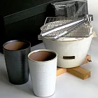 [LO LO]京都炭烤爐(小)+啤酒杯2入/日本製造-白萩