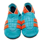 英國製Inch Blue，真皮手工學步鞋禮盒-Sports-Turqouise/Orange(6~12M)
