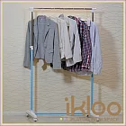 【ikloo】彩漾單桿升降曬衣架/曬衣桿天空藍