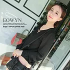 EOWYN。百搭金扣裝飾雪紡長袖上衣(現+預)黑色