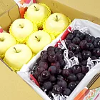【鮮果日誌】富金蘋禮讚葡萄禮盒（日本金星蘋果6入+葡萄2.5台斤）
