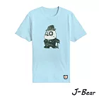 【男人幫Man』s Shop】JJ010＊MIT 台灣製造 J-Bear新品牌【手繪熊富豪紳士短袖圓領T恤】水藍色 兒童8號