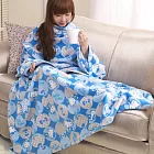 【Hello Kitty-普普.藍】台灣精製搖粒刷毛懶人袖毯