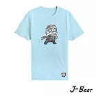 【男人幫Man』s Shop】JJ013＊MIT 台灣製造 J-Bear新品牌【手繪熊蒼蠅人出發短袖圓領T恤】水藍色 兒童8號