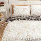 幸福晨光《花園城堡(白)》雙人加大四件式100%精梳棉床包被套組