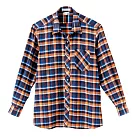 【UH】大雅襯衫 - 純棉格紋長袖襯衫 -M橘藍格紋