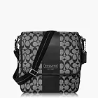 COACH Men&rsquo;s Bags 直條PVC材質皮飾邊(斜)肩背/郵差/書包_ 黑/灰色