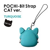 POCHI 迷你貓耳扣耳機塞吊飾/ 土耳其藍