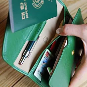 真愛旅程三折護照皮夾-森林綠