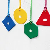 2NUL 幾何形行李吊牌-圓形黃