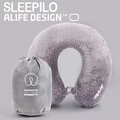 ALIFE 可收納U型記憶舒壓頸枕-灰
