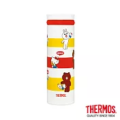【THERMOS 膳魔師】Kitty x LINE不鏽鋼真空保溫杯0.5L-紅黃篇(JNO-500KTLN-WH)WH(紅黃篇)