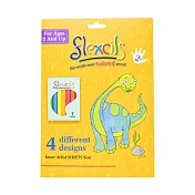 澳洲 Flexcils 可彎曲蠟筆 繪本系列（4圖卡＋7色蠟筆）恐龍著色本