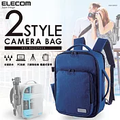 ELECOM 2Way兩用帆布後背包-藍