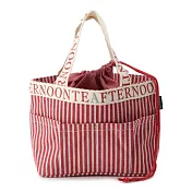 【Afternoon Tea】條紋LOGO保冷便當袋 粉紅色