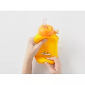 日本進口-摺一摺貼心好收納矽膠水瓶500ml-蛋黃哥款(黃)