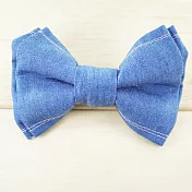 【PinkyPinky Boutique】超夯牛仔布雙層蝴蝶結髮夾(粉紫邊線)