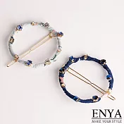 Enya★甜美亮采碎花水鑽髮夾 髮邊夾粉紅色